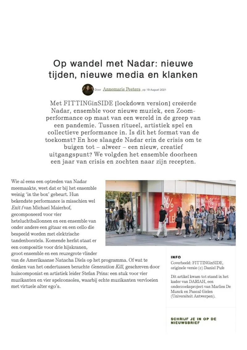 Op wandel met Nadar: nieuwe tijden, nieuwe media en klanken